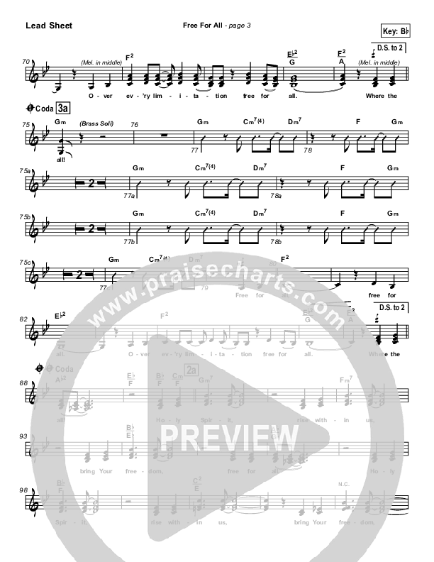 Free For All Lead Sheet (Lakewood Church)