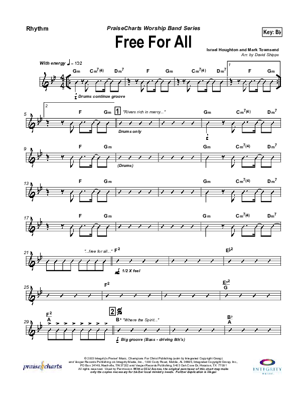 Free For All Rhythm Chart (Lakewood Church)