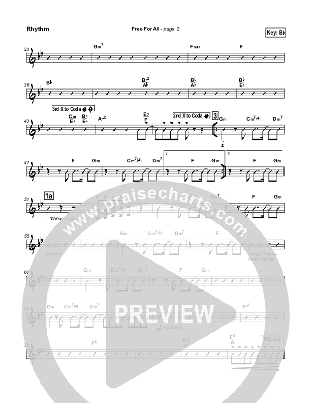 Free For All Rhythm Chart (Lakewood Church)