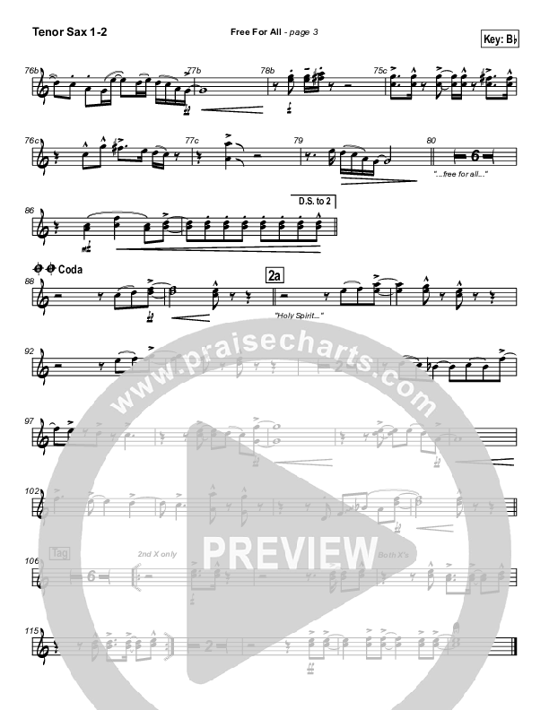 Free For All Tenor Sax 1/2 (Lakewood Church)