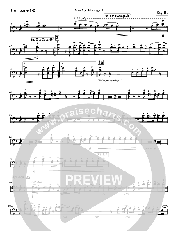 Free For All Trombone 1/2 (Lakewood Church)
