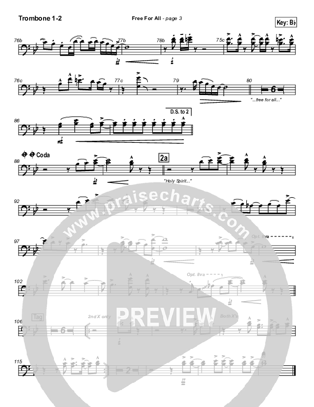 Free For All Trombone 1/2 (Lakewood Church)