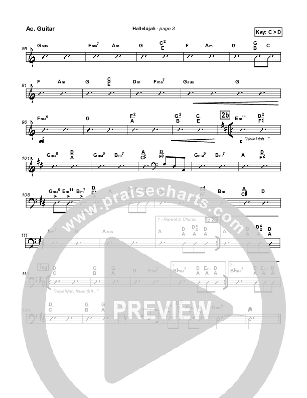 Hallelujah Acoustic Guitar (Lakewood Church)