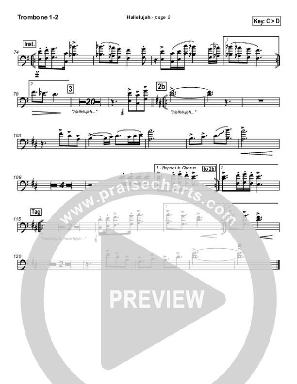 Hallelujah Trombone 1/2 (Lakewood Church)
