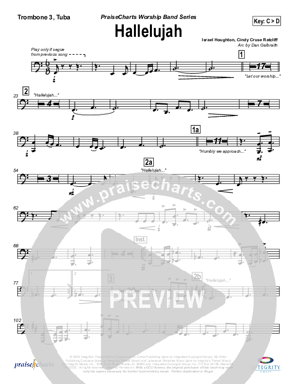 Hallelujah Trombone 3/Tuba (Lakewood Church)