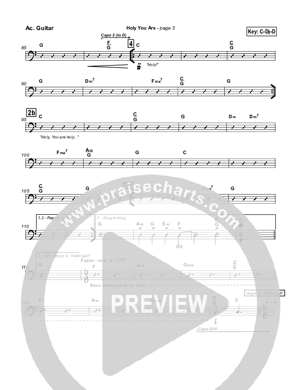 Holy You Are Acoustic Guitar (Lakewood Church)