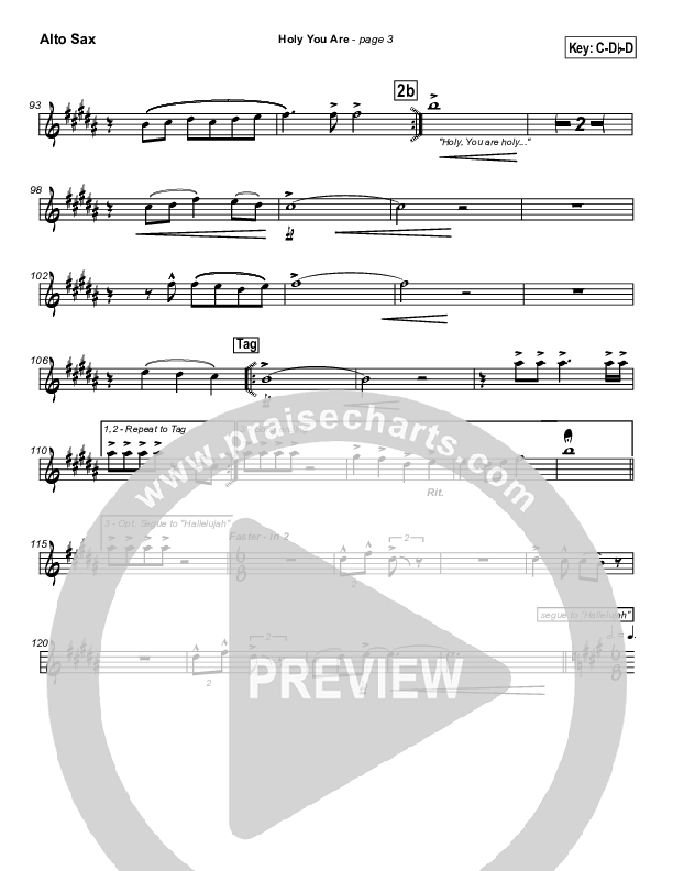 Holy You Are Alto Sax (Lakewood Church)