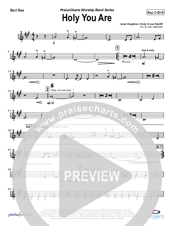 Holy You Are Bari Sax (Lakewood Church)