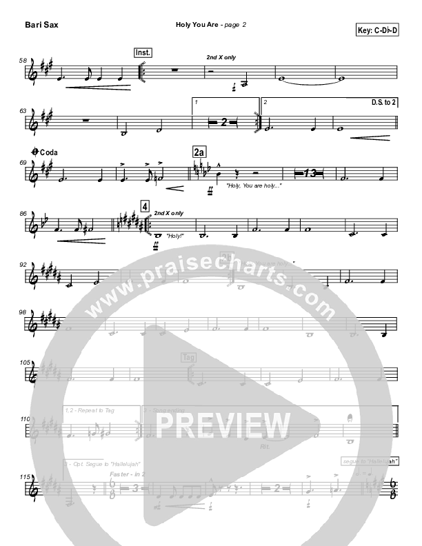 Holy You Are Bari Sax (Lakewood Church)