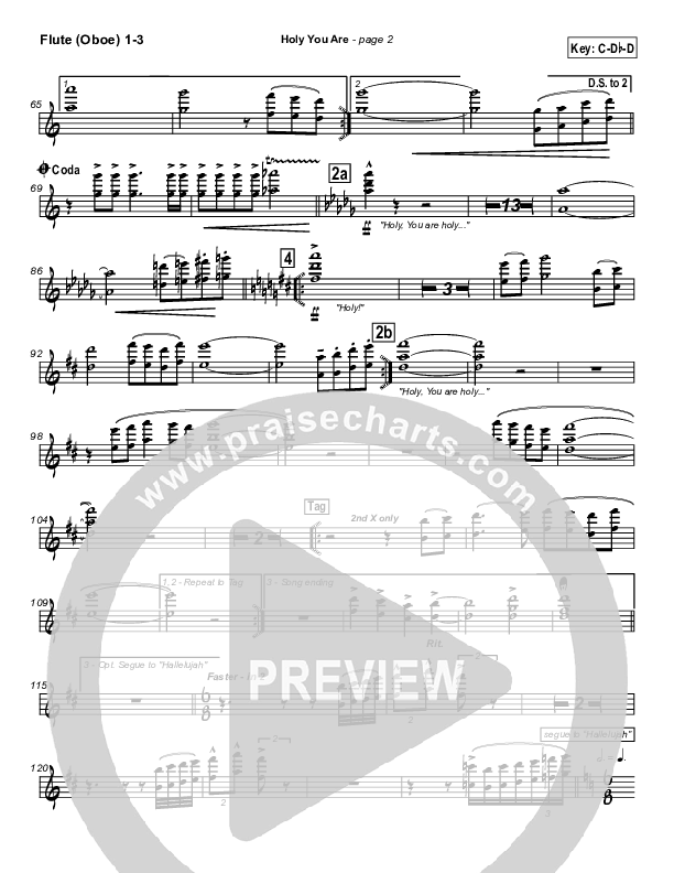 Holy You Are Flute/Oboe 1/2/3 (Lakewood Church)