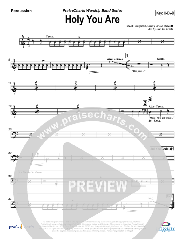 Holy You Are Percussion (Lakewood Church)