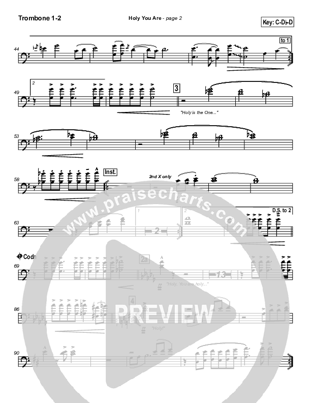 Holy You Are Trombone 1/2 (Lakewood Church)