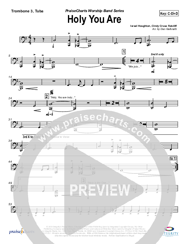 Holy You Are Trombone 3/Tuba (Lakewood Church)