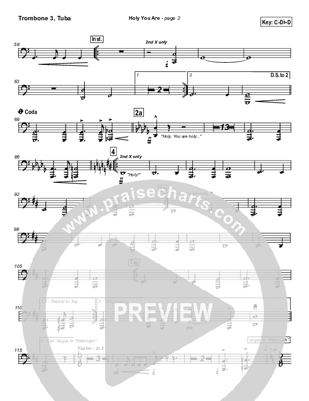 Holy You Are Trombone 3/Tuba (Lakewood Church)