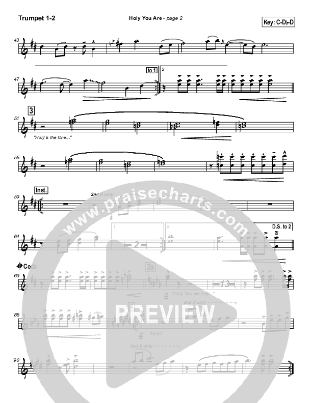 Holy You Are Trumpet 1,2 (Lakewood Church)