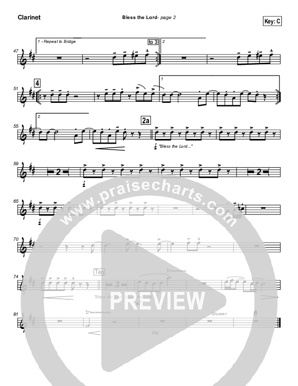 Bless The Lord Clarinet (Lakewood Church)