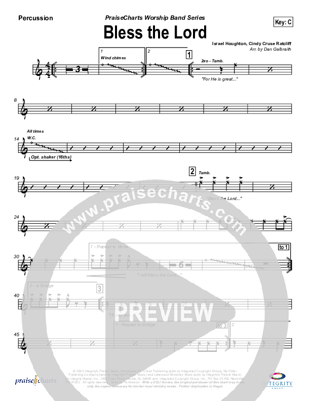 Bless The Lord Percussion (Lakewood Church)