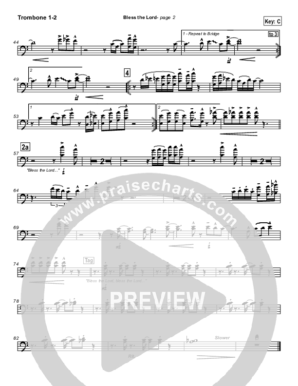 Bless The Lord Trombone 1/2 (Lakewood Church)