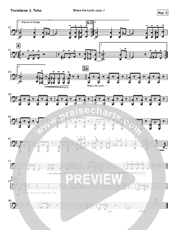 Bless The Lord Trombone 3/Tuba (Lakewood Church)