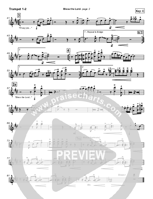 Bless The Lord Trumpet 1,2 (Lakewood Church)