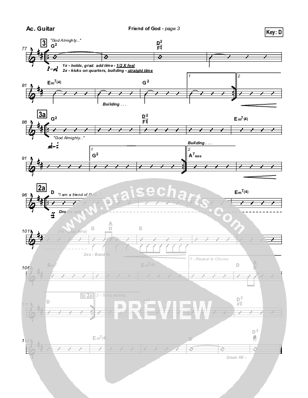 Friend Of God Acoustic Guitar (Lakewood Church)