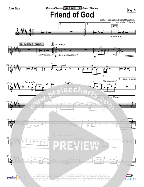 Friend Of God Alto Sax (Lakewood Church)