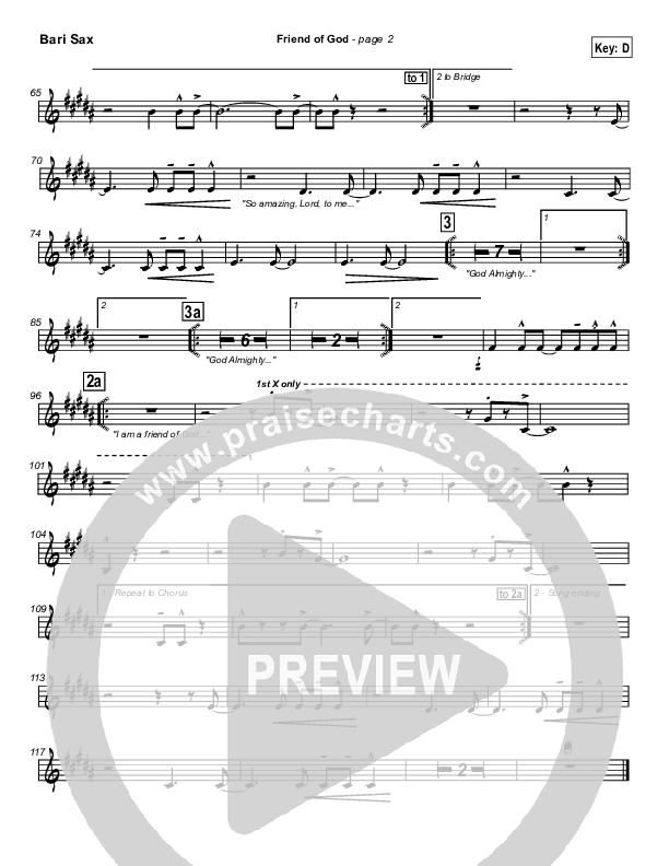 Friend Of God Bari Sax (Lakewood Church)