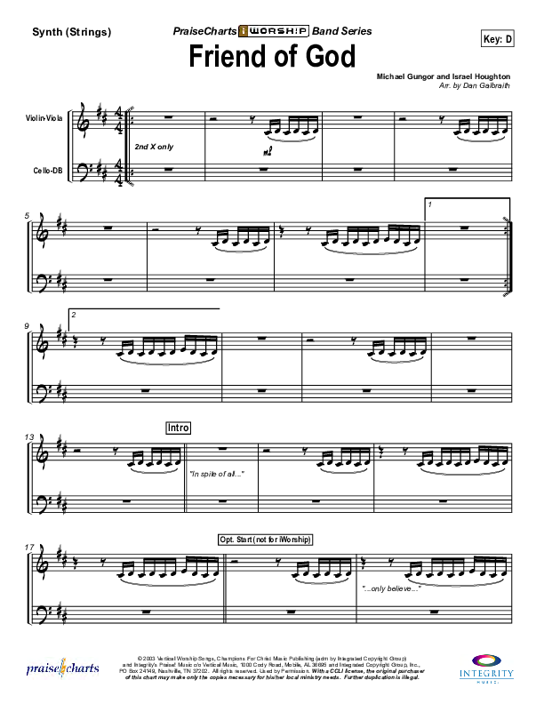 Friend Of God Synth Strings (Lakewood Church)