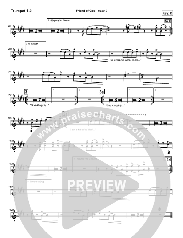 Friend Of God Trumpet 1,2 (Lakewood Church)