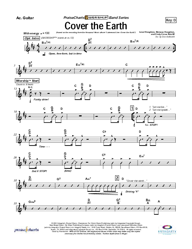 Cover The Earth Acoustic Guitar (Lakewood Church)