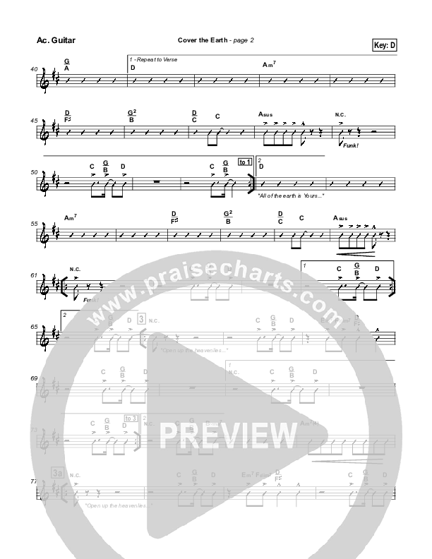 Cover The Earth Acoustic Guitar (Lakewood Church)