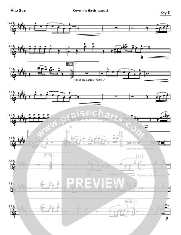 Cover The Earth Alto Sax (Lakewood Church)