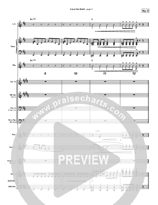 Cover The Earth Conductor's Score (Lakewood Church)