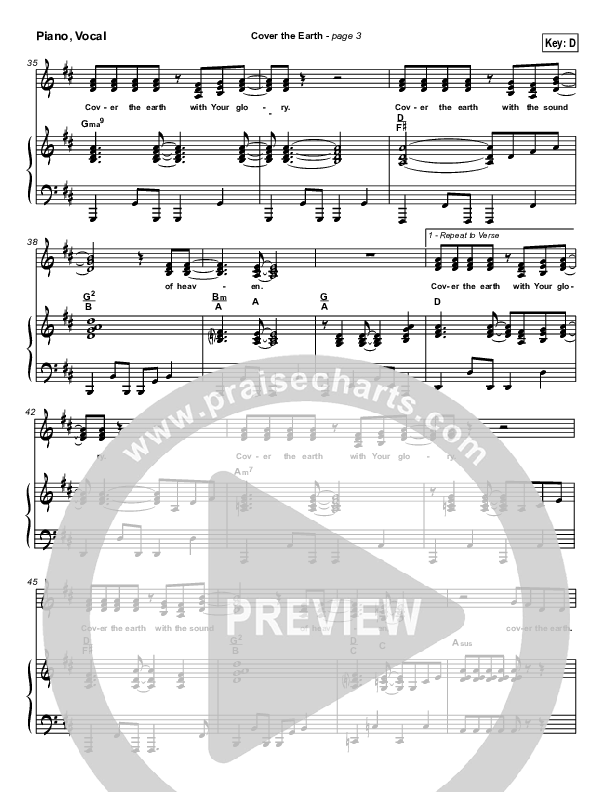 Cover The Earth Piano/Vocal (Lakewood Church)