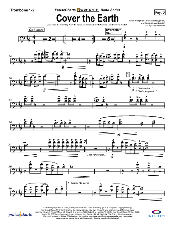 Cover The Earth Trombone 1/2 (Lakewood Church)