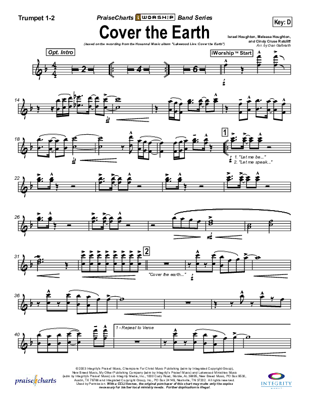 Cover The Earth Trumpet (Lakewood Church)