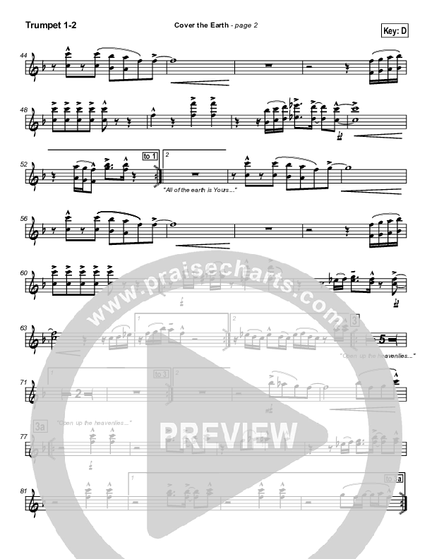 Cover The Earth Trumpet (Lakewood Church)