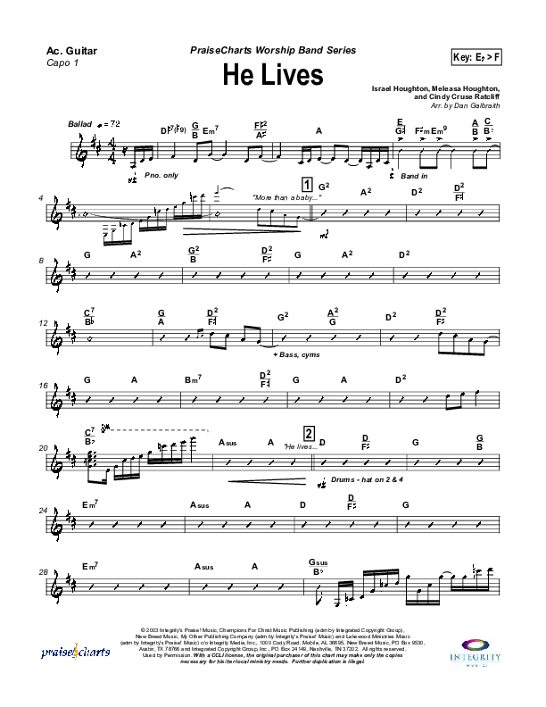 He Lives Acoustic Guitar (Lakewood Church)