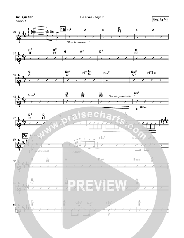 He Lives Acoustic Guitar (Lakewood Church)