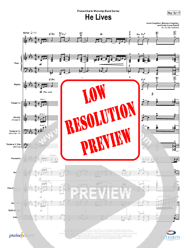 He Lives Conductor's Score (Lakewood Church)