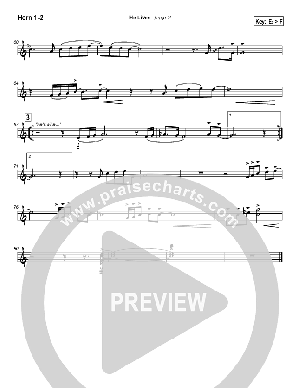 He Lives French Horn 1/2 (Lakewood Church)