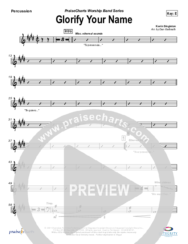 Glorify Your Name Percussion (Lakewood Church)