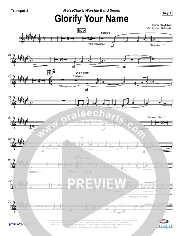 Glorify Your Name Trumpet 3 (Lakewood Church)