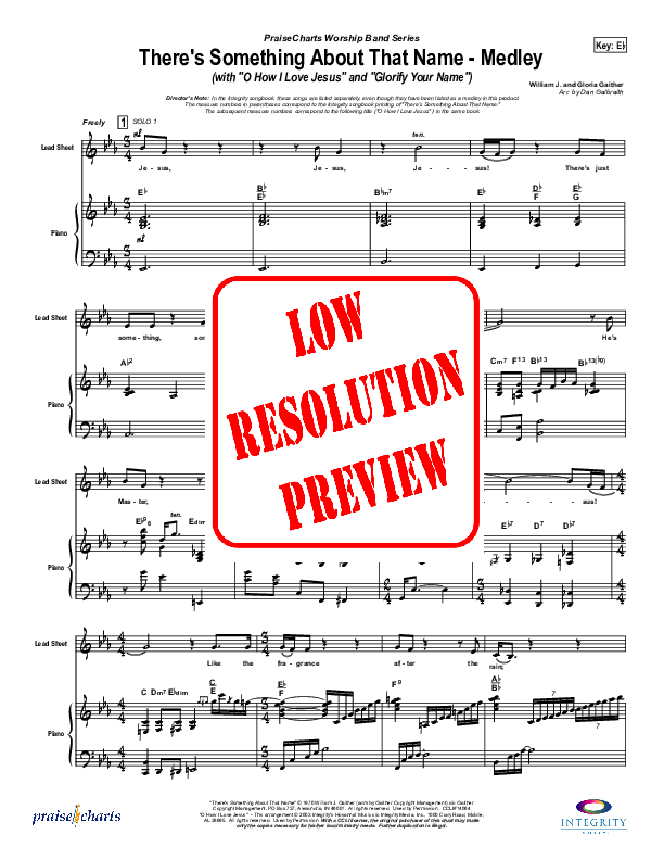 There's Something About that Name (with O How I Love Jesus and Glorify Your Name) Conductor's Score (Lakewood Church)