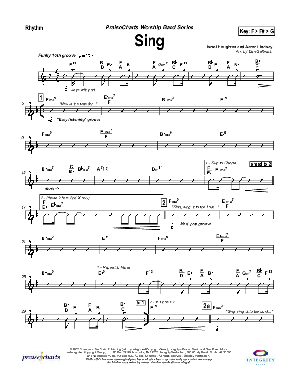 Sing Rhythm Chart (Lakewood Church)