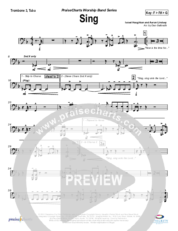 Sing Trombone 3/Tuba (Lakewood Church)