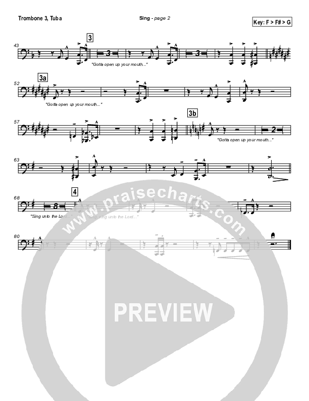 Sing Trombone 3/Tuba (Lakewood Church)