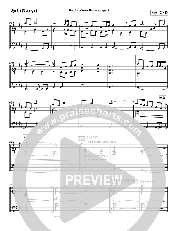 Be Unto Your Name Synth Strings (Robin Mark)
