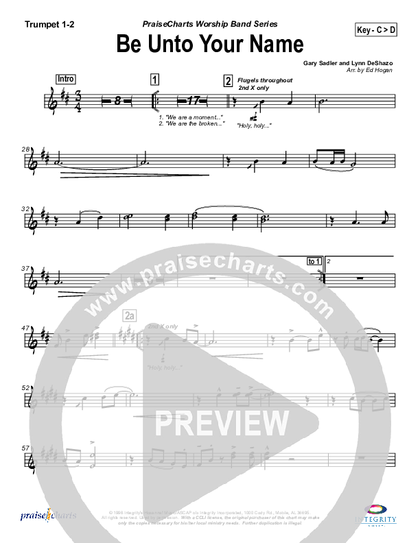 Be Unto Your Name Brass Pack (Robin Mark)