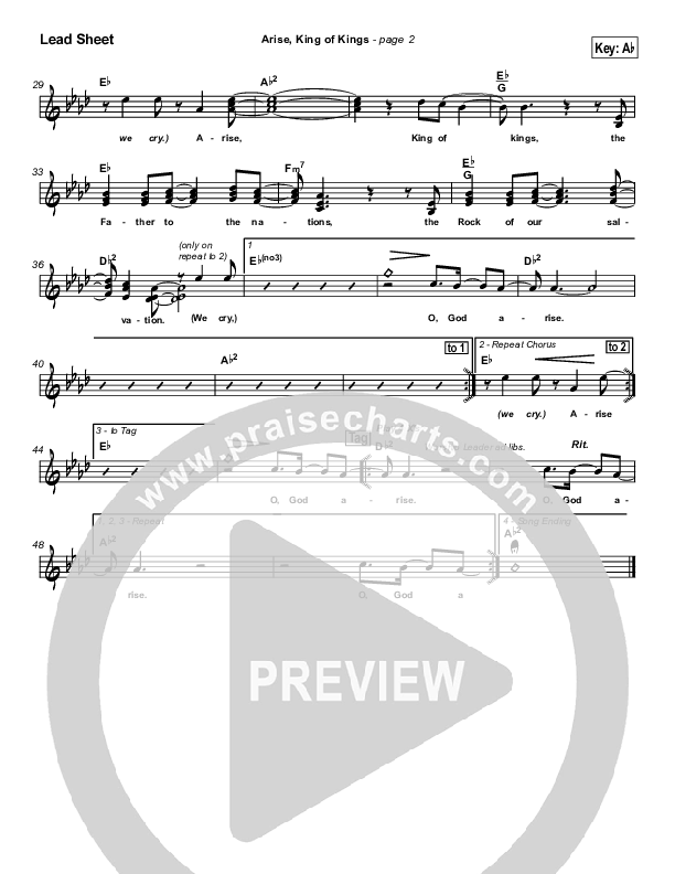 Arise King of Kings Lead Sheet (Eoghan Heaslip)